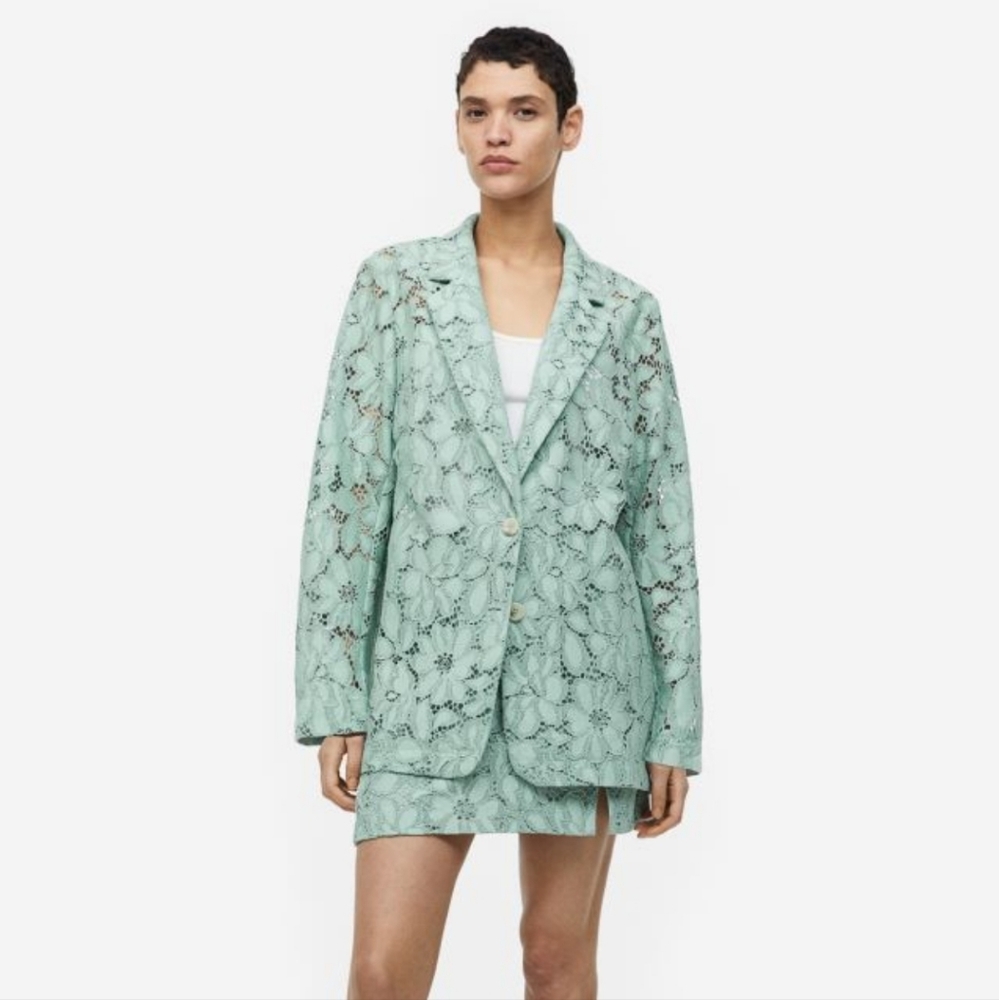 H&M Mint Green Lace Jacket NWT Size Small